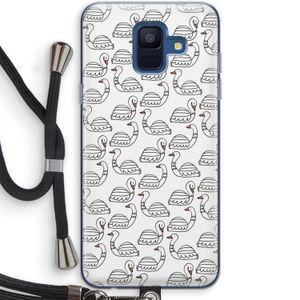 Zwanen: Samsung Galaxy A6 (2018) Transparant Hoesje met koord