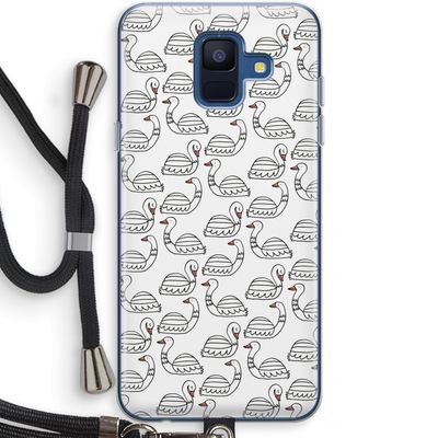 Zwanen: Samsung Galaxy A6 (2018) Transparant Hoesje met koord