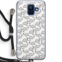 Zwanen: Samsung Galaxy A6 (2018) Transparant Hoesje met koord