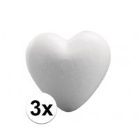 3x Styrofoam hartjes van 5 cm