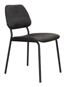 Dutchbone Eetkamerstoel 'Darby' Velvet, kleur Zwart