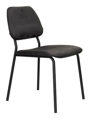 Dutchbone Eetkamerstoel 'Darby' Velvet, kleur Zwart