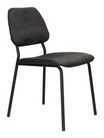 Dutchbone Eetkamerstoel 'Darby' Velvet, kleur Zwart