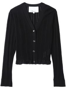 3.1 Phillip Lim cardigan bordé de dentelle à col v - Noir