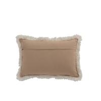 J-Line kussen Rechthoekig Patroon - jute - naturel|beige