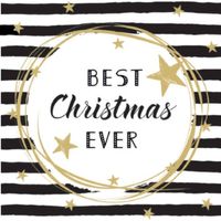 60x stuks kerst thema tafel servetten Best Christmas Ever 33 x 33 cm - Feestservetten - thumbnail