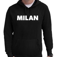 Milan/wereldstad Milaan hoodie zwart heren - thumbnail
