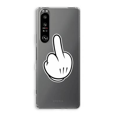 Middle finger black: Sony Xperia 1 III Transparant Hoesje