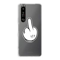 Middle finger black: Sony Xperia 1 III Transparant Hoesje