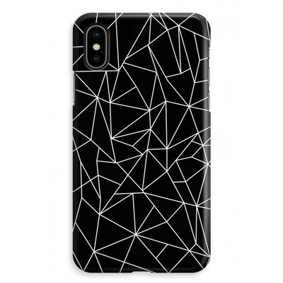 Geometrische lijnen wit: iPhone XS Max Volledig Geprint Hoesje