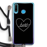 Best heart black: Huawei P30 Lite Transparant Hoesje met koord
