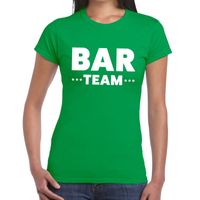 Bar Team / personeel tekst t-shirt groen dames