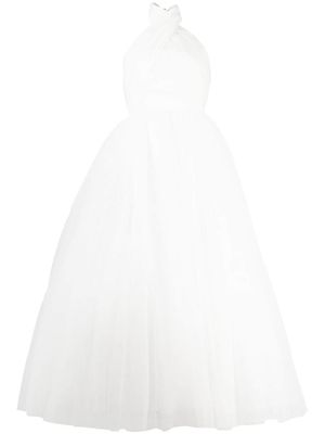 Giambattista Valli robe en tulle à dos-nu - Blanc