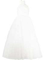 Giambattista Valli robe en tulle à dos-nu - Blanc