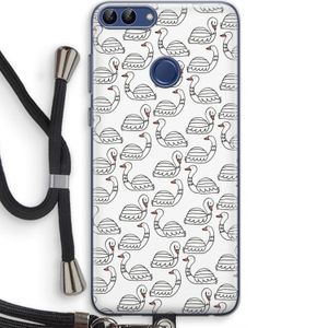 Zwanen: Huawei P Smart (2018) Transparant Hoesje met koord