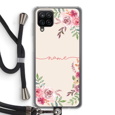 Rozen: Samsung Galaxy A12 Transparant Hoesje met koord