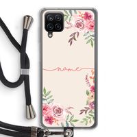 Rozen: Samsung Galaxy A12 Transparant Hoesje met koord