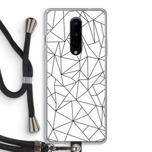 Geometrische lijnen zwart: OnePlus 8 Transparant Hoesje met koord