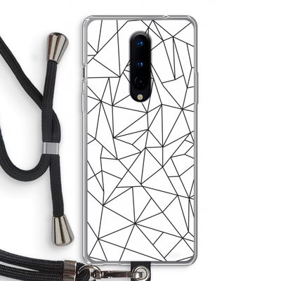 Geometrische lijnen zwart: OnePlus 8 Transparant Hoesje met koord