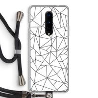 Geometrische lijnen zwart: OnePlus 8 Transparant Hoesje met koord
