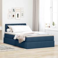 Opbergbed met matras met matras Blauw 120 x 200 cm Bewerkt hout