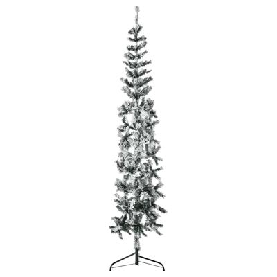 VidaXL Kunstkerstboom half met sneeuw smal 240 cm