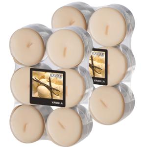 Geur theelichtjes/waxinelichtjes - Maxi - 24x - Vanilla aroma - 8 branduren