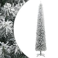 VidaXL Kunstkerstboom smal met standaard en sneeuw 300 cm pvc