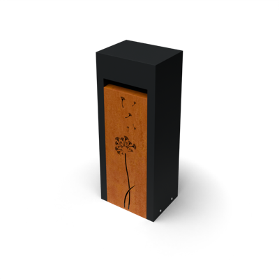 Libus Combo zwart/ Corten L30 x B40 x H100 cm met BlowBall motief - Geroba