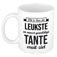 Leukste en meest geweldige tante cadeau koffiemok / theebeker wit 300 ml Leukste en meest geweldige tante cadeau koffiemok / theebeker wit 300 ml