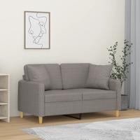 Tweezitsbank met sierkussens 120 cm stof taupe