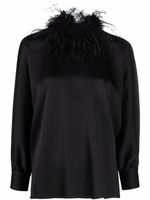 STYLAND blouse ornée de plumes - Noir