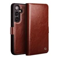 Qialino Samsung Galaxy S25 hoesje - Leren bookcase - Donkerbruin Qialino Samsung Galaxy S25 hoesje - Leren bookcase - Donkerbruin