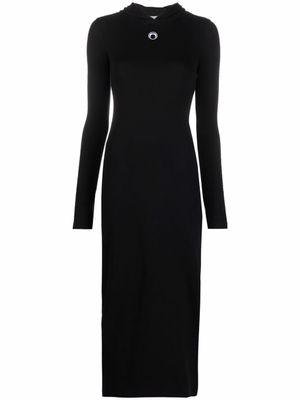 Marine Serre robe à logo brodé - Noir