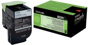 Lexmark Return Program toner 802, 1.000 pagina&apos;s, OEM 80C20K0, zwart