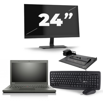Lenovo ThinkPad T460 - Intel Core i5-6e Generatie - 14 inch - 8GB RAM - 256GB SSD - Windows 11 + 1x 24 inch Monitor