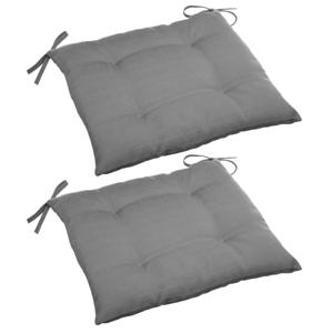 Hesperide Stoelkussens - Set van 2x stuks - binnen/ buiten stoelen - grijs - 40x4 cm
