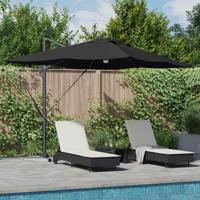 VidaXL Parasol zwart 351 x 250 x 253 cm polyester en aluminium