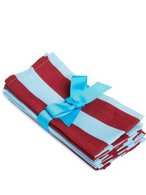 La DoubleJ lot de 6 serviettes à rayures (45 x 45) - Rouge