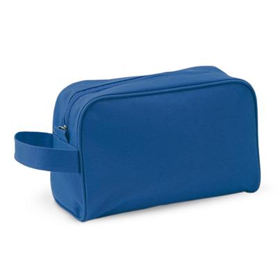 Toilettas/make-up tas met handvat - blauw - 21 x 14 x 10 cm - kind/volwassenen - Reis