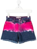 Alberta Ferretti Kids short en jean à effet tie dye - Rose - thumbnail