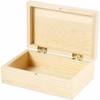 Houten sieradendoos - dozen/kistjes - 14 x 9 x 5 cm - opberg kistjes - onbedrukt