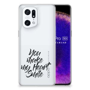 OPPO Find X5 Pro Siliconen hoesje met naam Heart Smile