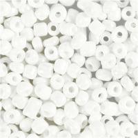 Creativ Company Rocailles, d 4 mm, afm 6/0, gatgrootte 0,9-1,2 mm, wit parelmoer, 25 gr/ 1 doos