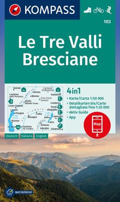 Wandelkaart 103 Le Tre Valli Bresciane | Kompass