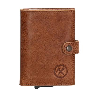 Hide & Stitches Portemonnee met Safety Wallet RFID Paint Rock Cognac