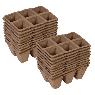 Season Deco Stekpotjes - 20x - 6 vaks trays - 5 cm - turf - kweekpotjes