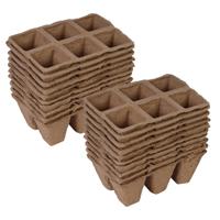 Season Deco Stekpotjes - 20x - 6 vaks trays - 5 cm - turf - kweekpotjes