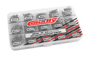 Team Corally - Socket Head Hex schroeven set M3 - Zwart (375 pcs)