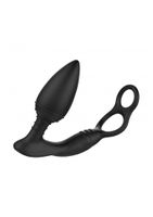 SIMUL8 PLUG EDITION Vibrating Anal Cock and Ball Toy - Black - thumbnail